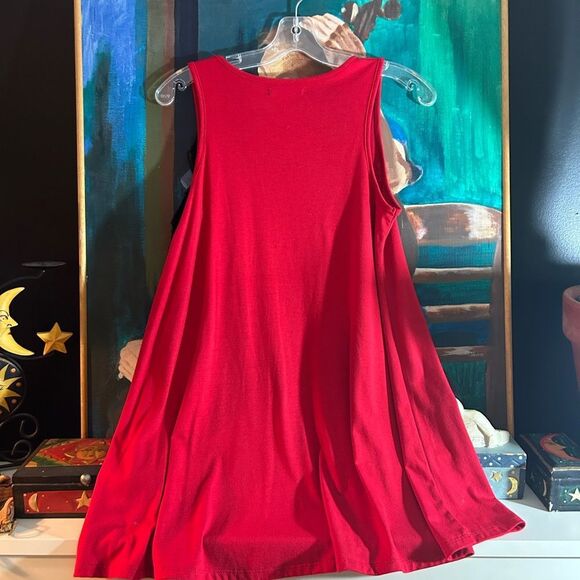 Majora Elegant Red Tank Top with Floral Detail Size M - Picture 9 of 12